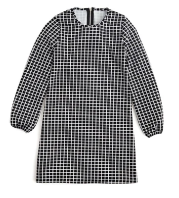 $68 Aqua Girls' Windowpane Plaid Shift Dress, Black/White , Size L - Image 1 of 2
