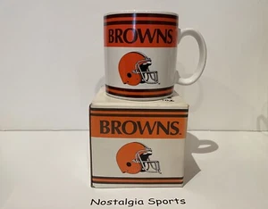 Vintage CLEVELAND BROWNS RUSS BERRIE COFFEE MUG 12oz NEW OLD STOCK Original BOX - Picture 1 of 7