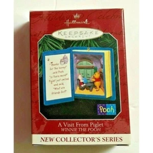Hallmark 1998 Winnie the Pooh Ornament A Visit From Piglet - Picture 1 of 1