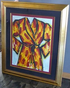 JIM DINE Black Ink Robe 2005 Bathrobe HAND SIGNED Lithograph framed modern art - Picture 1 of 4