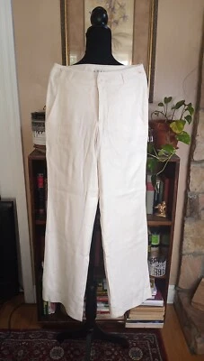 Pantalones Cabi, Mezcla de Lino Pierna Ancha Blanco, Completamente Forrados, Para Mujer 0 Foto 1 de 4