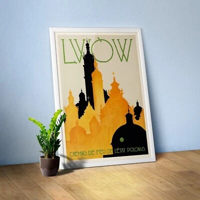 Lviv Poland (Lwów/Львів), Polish poster, 1920s — retro travel poster, travel art - Image 1 of 4