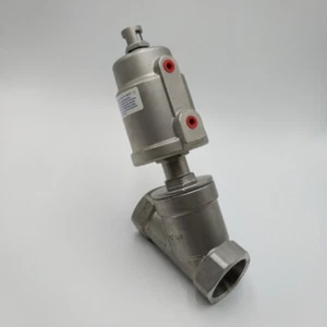 Valvola a sede angolare 1-1/4" NPT in acciaio inox ad azione singola NC - Foto 1 di 5
