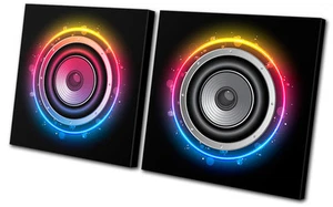 DJ Club Speakers MULTI Leinwand Wand Kunst Bild drucken - Bild 1 von 1