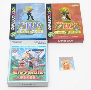 Lot 3 Nintendo Gameboy Color The Legend of Zelda w/Box Clear Case Tested Japan - Picture 1 of 12