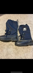 Sorel Kaufman Boots Womens 8 Tall Insulated Winter Snow Duck Boots Blue Fabric - Picture 1 of 6
