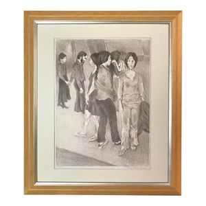 Original Lithograph "Gathering" New York by Raphael Soyer American Art 24" X 28" - Picture 1 of 7