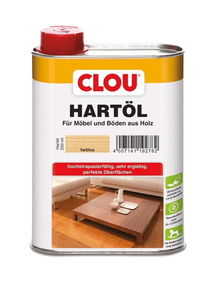 CLOU Hartöl 250/750ml Farblos Arbeitsplatten-,Möbel-,Treppen-Öl Wasserabweisend - Bild 1 von 1
