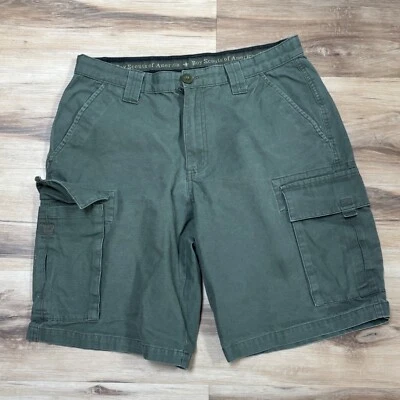 BOY SCOUTS Uniform Shorts Mens 32 BSA Canvas Green - Image 1 of 4
