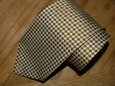 CORBATA HOMBRE ETRO MILANO 100% SEDA HECHA EN ITALIA GRIS MARRÓN GEOMÉTRICA #510 Foto 1 de 4