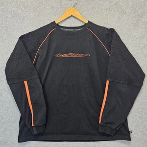 Harley-Davidson Sweatshirt Herren Gr. XL Schwarz Orange Moto Paspel Gesteppt Biker - Bild 1 von 14