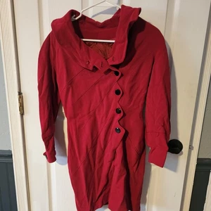 Vintage rotes Minikleid Long Top assymmetrisch Fee Whimsi Goth Gr. Small - Bild 1 von 11