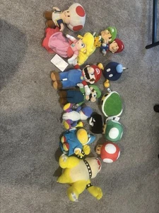 Super Mario Bros Plushies/Stuff Animals, Lot Of 14, Pretty Good Condition - Picture 1 of 16