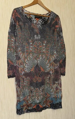 Vestido Custo Barcelona Colorido Floral Estampado Abstracto Vintage Diseñador Y2K Foto 1 de 4