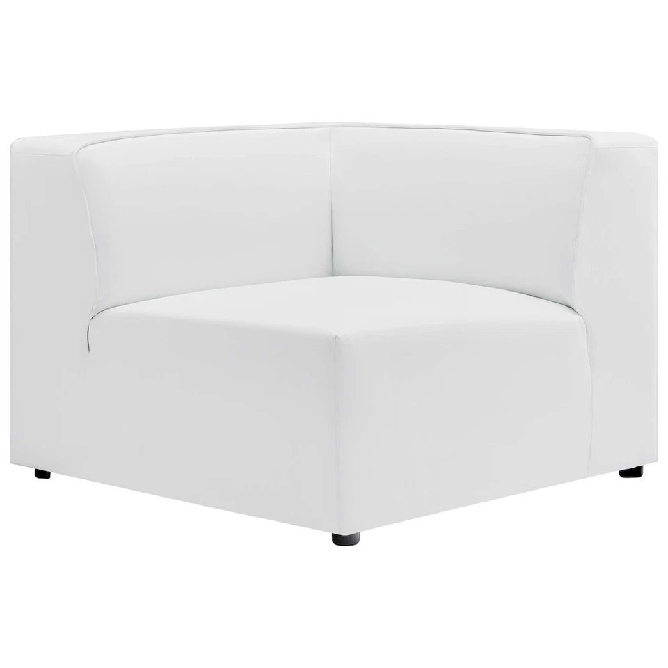 Modway Furniture Mingle Vegan Corner Chair in White -EEI-4625-WHI