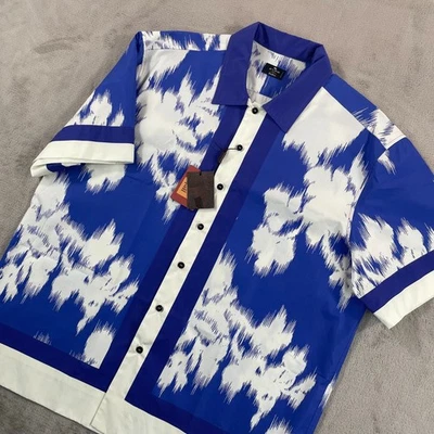 ETRO Milano Bowling Shirt Men Medium Multi Print Made in Italy Designer NWT $300 - Image 1 of 4