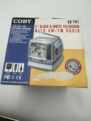 Coby CX-TV1  5" Analog CRT Portable Television With AM FM Radio  Car Boat Home - Image 1 of 4