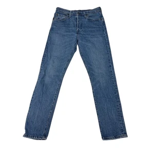 Levi's Premium 501 S Button Fly Straight Leg Jeans Women's W28 L28 Blue Denim - Picture 1 of 16