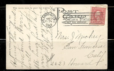 PPC HOTEL CHELSEA cds ATLANTIC CITY 1917 w/7 BAR Slogan CHELSEA STATION FKD 2c - Image 1 of 4