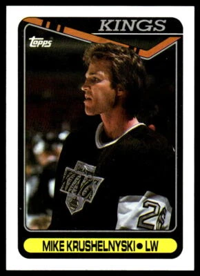 1990-91 Topps #167 Mike Krushelnyski Los Angeles Kings Hockey Card - Image 1 of 2