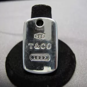 Tiffany & Co. 1837 Sterling Silver I.D. Pendant Dog Tag Pendant 17.4g C805 - Picture 1 of 9