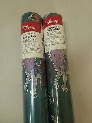 Lot Of 2 Disney Heavyweight Gift Wrap Raya and the Last Drag 40 SQ FT - Image 1 of 2