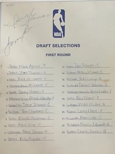 Autógrafos del draft de la NBA 1981: ISIAH THOMAS, MARK AGUIRRE, TOM CHAMBERS, L. O'BRIEN - Imagen 1 de 7