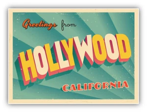 Calcomanía de vinilo retro de Hollywood - Imagen 1 de 1