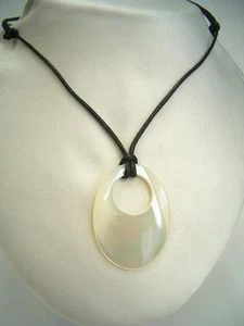 Ciondolo in MADREPERLA naturale - pendente con girocollo - - Imagen 1 de 5