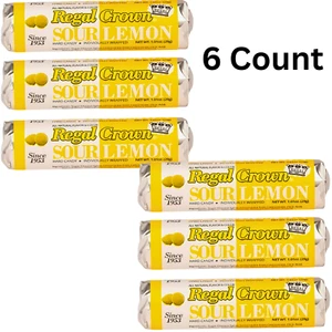 Caramelo de limón Regal Crown - 6 rollos - Caramelo duro cítrico agrio antiguo Regal Cr - Imagen 1 de 1