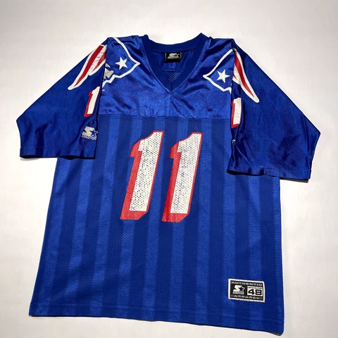 Vintage 90's Drew Bledsoe #11 New England Patriots Starter Jersey 48 Large NFL Cover