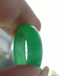 Anillo de banda de eternidad verde manzana verde manzana 100 % genuino de jade talla 7,5 - Imagen 1 de 10