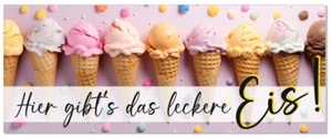 Banner XXL Leckere Eis 250x100cm, Werbung, Eisdiele, Eiscafe - Bild 1 von 1