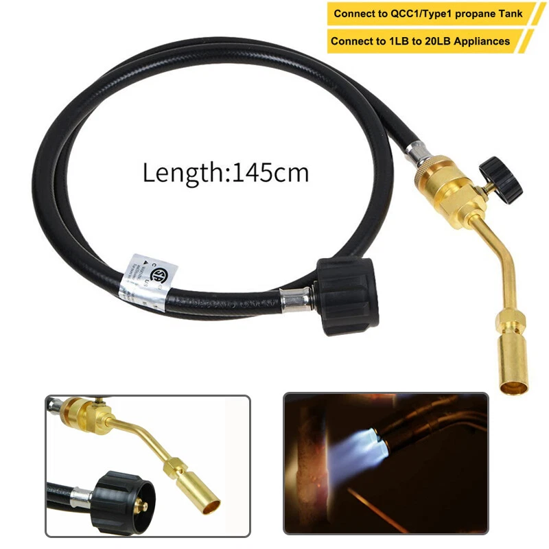 Kit Adaptador Manguera Antorcha Turbo Tanque Gas Propano Mapp Soldadura Soldadura Soldadura Foto 1 de 4