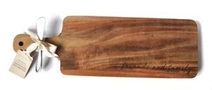 NWT Wood Serving Board The Paper Store FRIENDS & FAMILY w/Spreader Legacy & Main - Picture 1 of 6