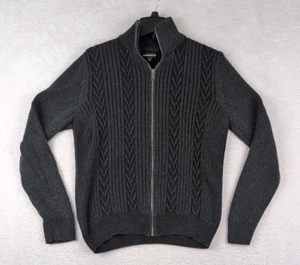 Express Design Studio Men's Full Zip Mock Gray 100% Cotton Sweater Small - Picture 1 of 6