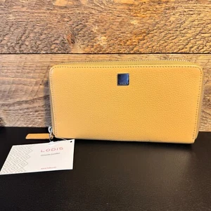 Lodis Women's Wallet Tan Pebble Genuine Leather Wallet, Zip Around, Multipocket - Picture 1 of 16