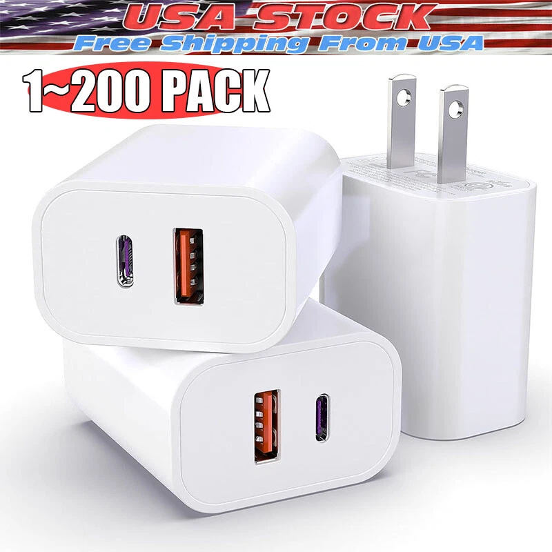 For iPhone 14 13 12 11 20W Fast Charger Block USB Type C Wall Power Adapter Lot - Image 1 of 4