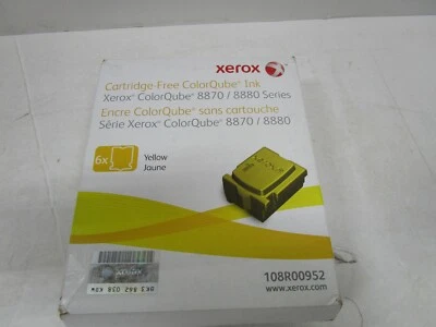 XEROX 108R00952 YELLOW COLORQUBE CARTRIDGES FOR XEROX 8870 NEW OPEN BOX - Image 1 of 4