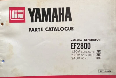 Yamaha genuine-parts book  EF2800 GENERATOR . 1981 - Image 1 of 2