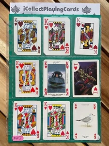 KH5 - Lot of 9 Single Swap Trading Playing Cards - King of Hearts Various Backs - Picture 1 of 2