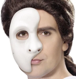 Adult Halloween Fancy Dress Mask Phantom of Opera Half Face Mask by Smiffys - Picture 1 of 2