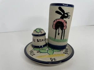 Mexico Tequila Shot Glass Salt Shaker Plate Pottery Set Souvenir Valle de Bravo - Picture 1 of 9