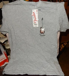 NEW UNIQLO GRAY FENDER TELECASTER SHIRT XXS EXTRA EXTRA SMALL - Picture 1 of 2