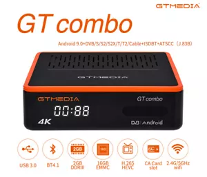 GTMedia GTCombo Android Smart TV BOX 3D 4K DVB-S2/T2/C Satelliten Receiver 4:2:2 - Bild 1 von 12