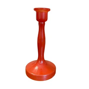 Candelabro de vidrio color mandarina Old Flame Candlestick Co. Wynonna & Naomi - Imagen 1 de 7