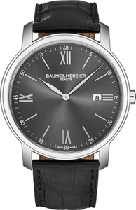 Baume & Mercier Mens 'Classima' Grey Dial Leather Strap Quartz Watch MOA10191 - Picture 1 of 1