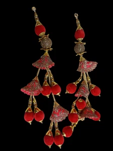 @ Beautiful Bridal Latkan Red And Golden Color For Lehenga - Picture 1 of 6