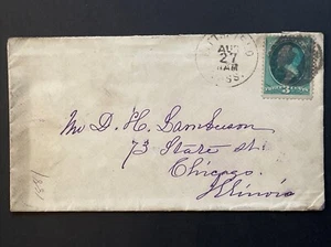 1881 PITTSFIELD, MASS Sc# 158 ausgefallenes gestempeltes Negativ Ziffer '1' - Bild 1 von 3
