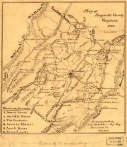 20" x 24" 1886 Map Of Augusta County Virginia - Picture 1 of 1